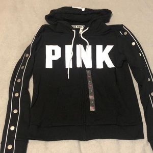 Zip up button down sleeve sweater